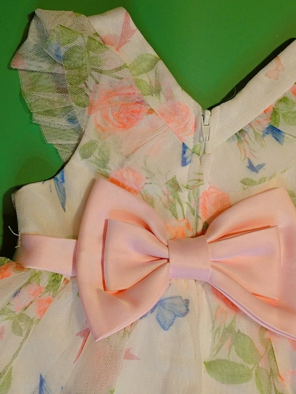 Rare Editions Pink Floral Tulle Dress for Girls